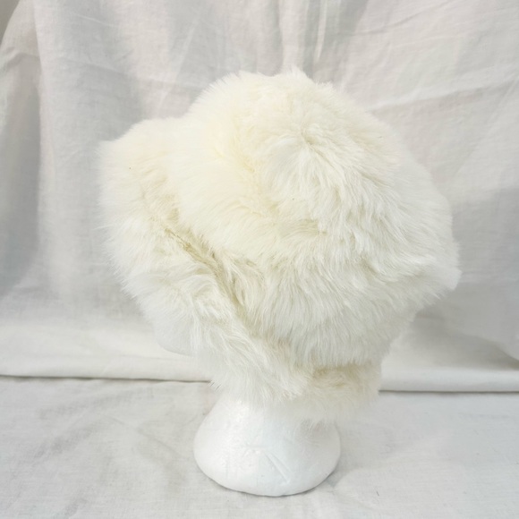 Faux Fur Bucket Hat in Cream - Picture 6 of 13